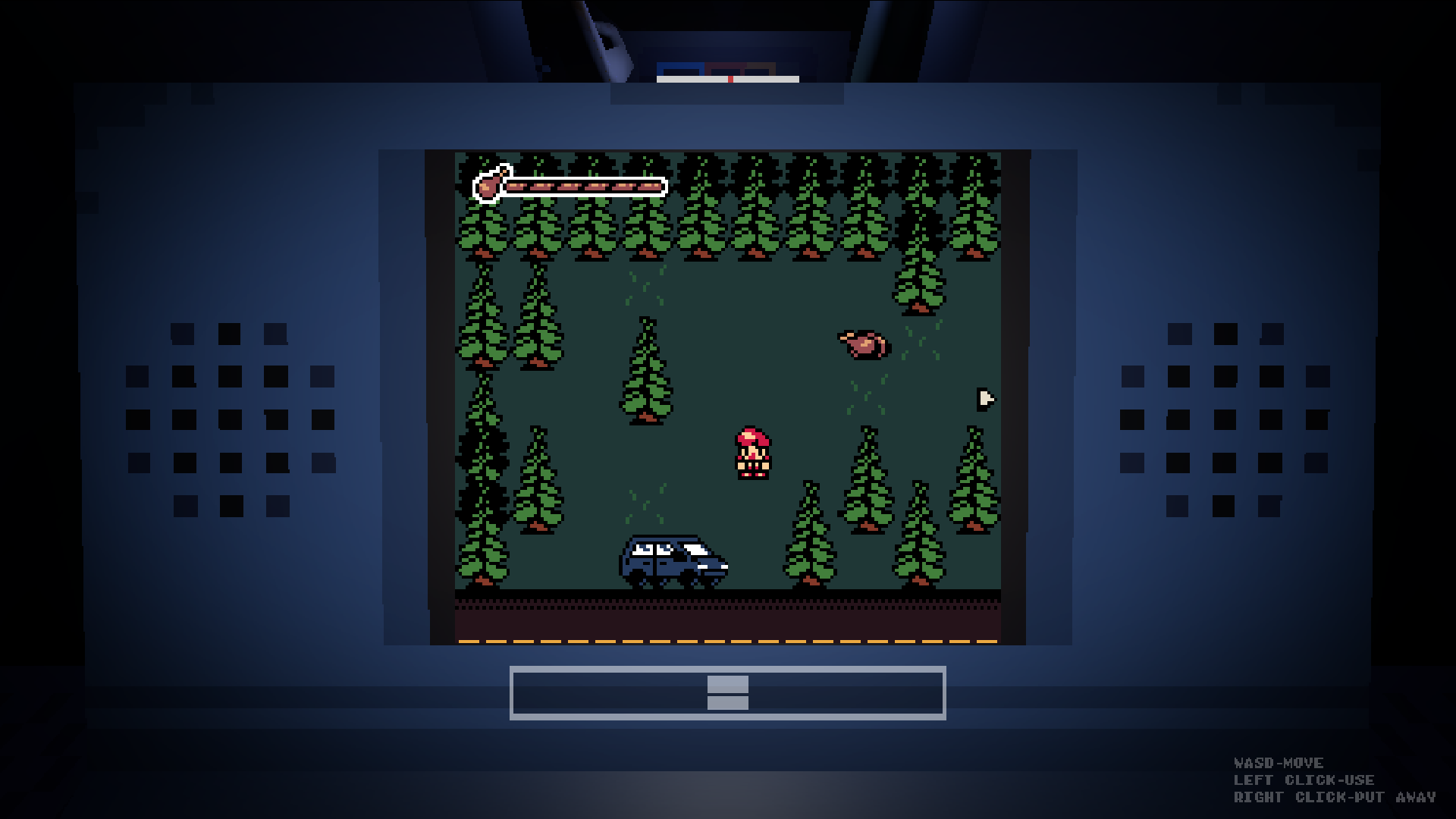 The Deadseat - Survive the night drive gameplay screenshot showing the backseat perspective